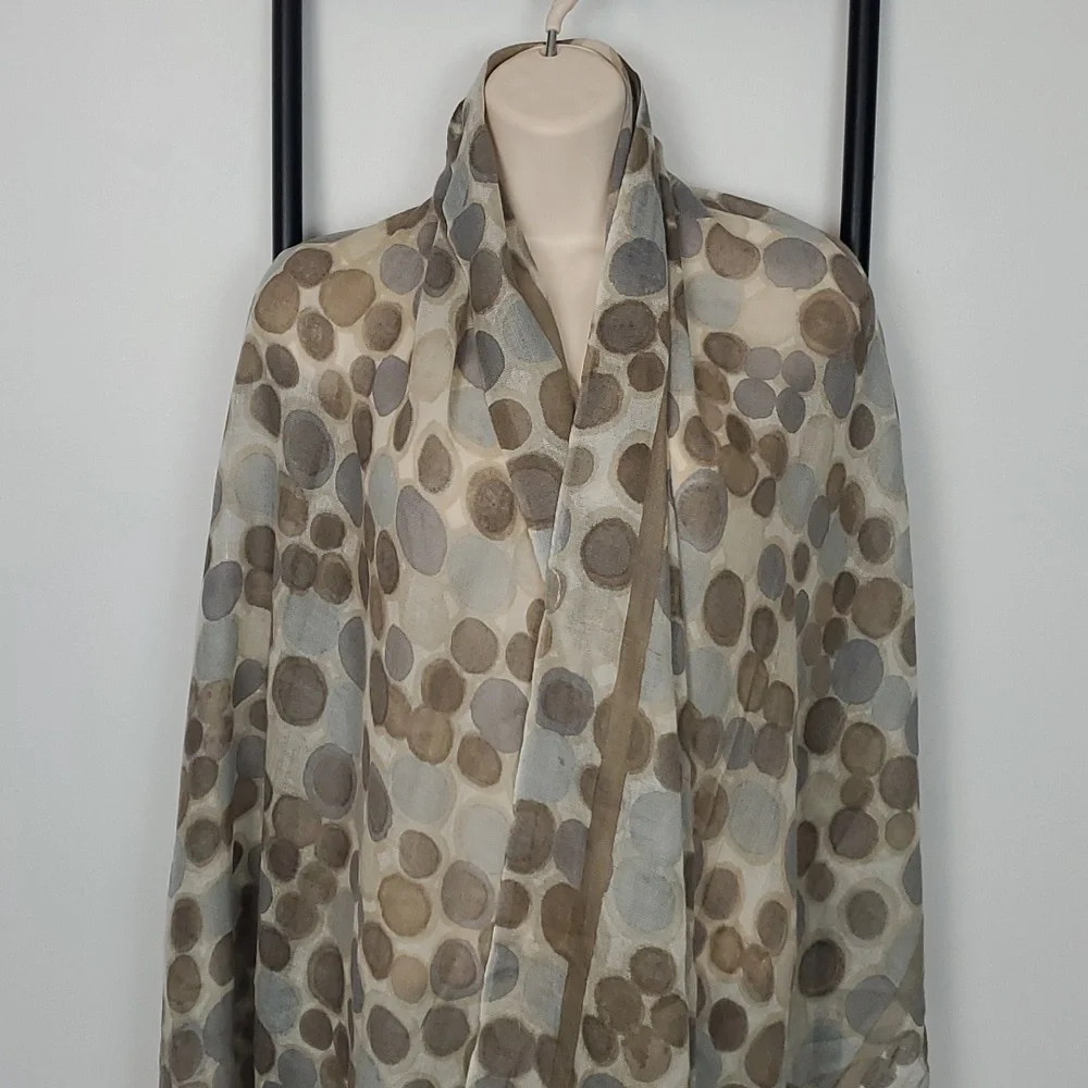 Kinross Cashmere Polka Dots long light scarf cozy warm